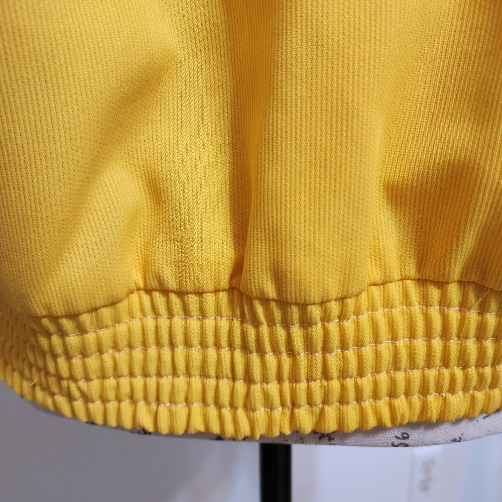 Joyce USA Jacket Vintage Full Zip Bomber YELLOW NAVY STRIPE small - Picture 6 of 9